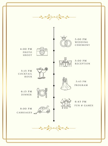 White Minimal Wedding Timeline Planner